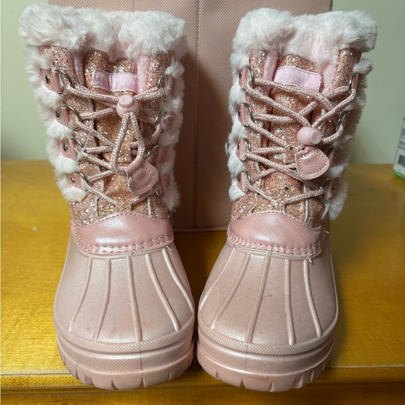 Other - Pink Glitter Fur-Lined Boots